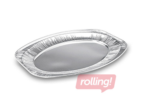 Tray, aluminum, oval, 44.5 x 29.5 cm