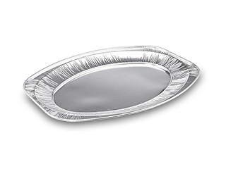 Tray, aluminum, oval, 44.5 x 29.5 cm