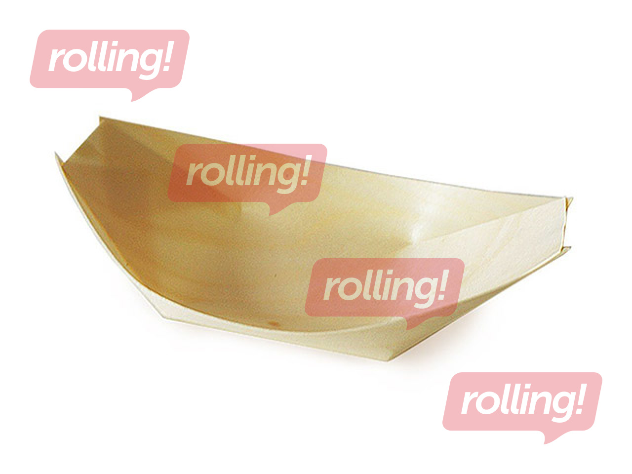 Trauki uzkodām, 16.5x8.5 cm, koka, laiviņa, 100 gab.