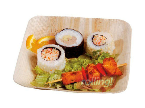 Plates, wooden 17x17cm, 25 pcs.