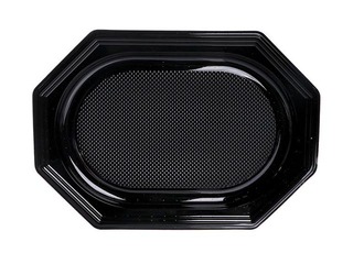 Paplātes, 35x24,7 cm, plastmasas, melnas, 10 gab.