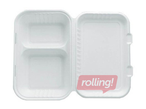 Коробка с крышкой, BIO, 2 секции, 25 х 16,5 х 4,5/6,1 см, 50 шт.