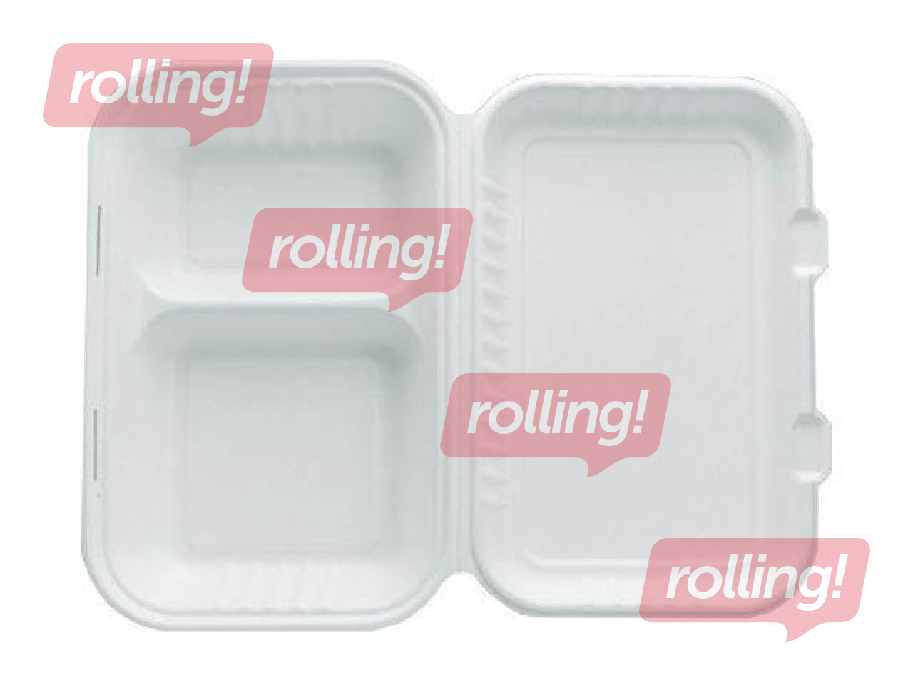 Коробка с крышкой, BIO, 2 секции, 25 х 16,5 х 4,5/6,1 см, 50 шт.