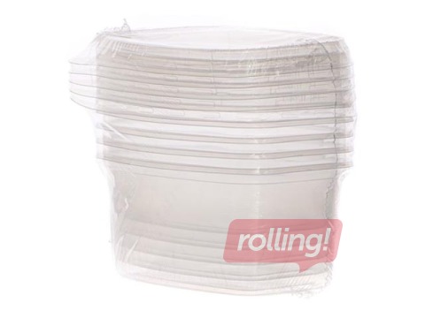 Disposable plastic containers with lids Spino, PP, 500ml, 5 pcs.