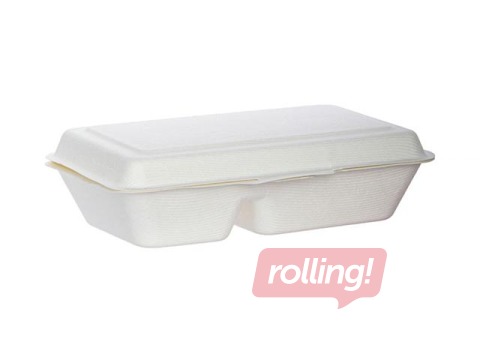 Kārbas ar vākiem, 2 iedaļas, 24 x 15.5 x 6.5 cm, cukurniedru, 50 gab.