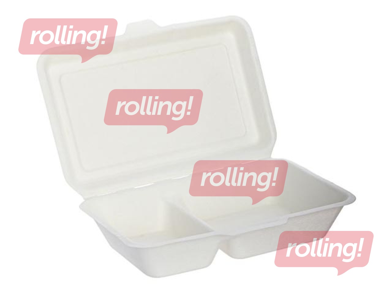 Kārbas ar vākiem, 2 iedaļas, 24 x 15.5 x 6.5 cm, cukurniedru, 50 gab.