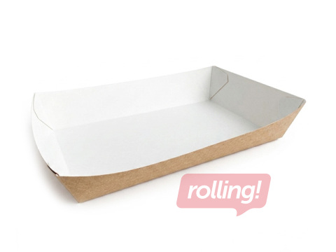 Paplātes Smart Tray, papīra, brūnas, 140x210x45mm, 400 gab.