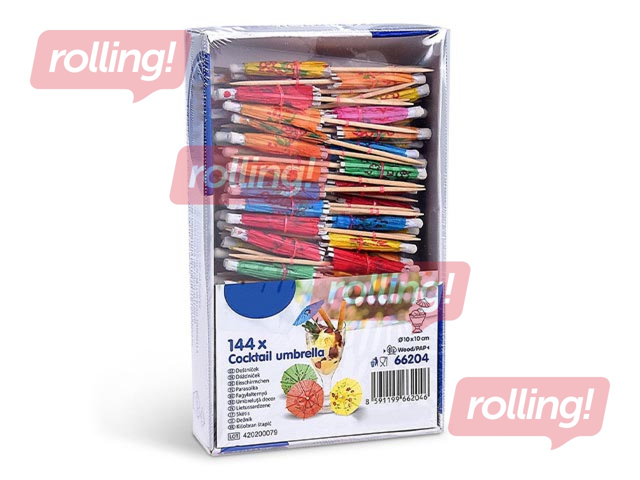 Dekorirbulīši lietussardziņi, h-10 cm, 144 gab.