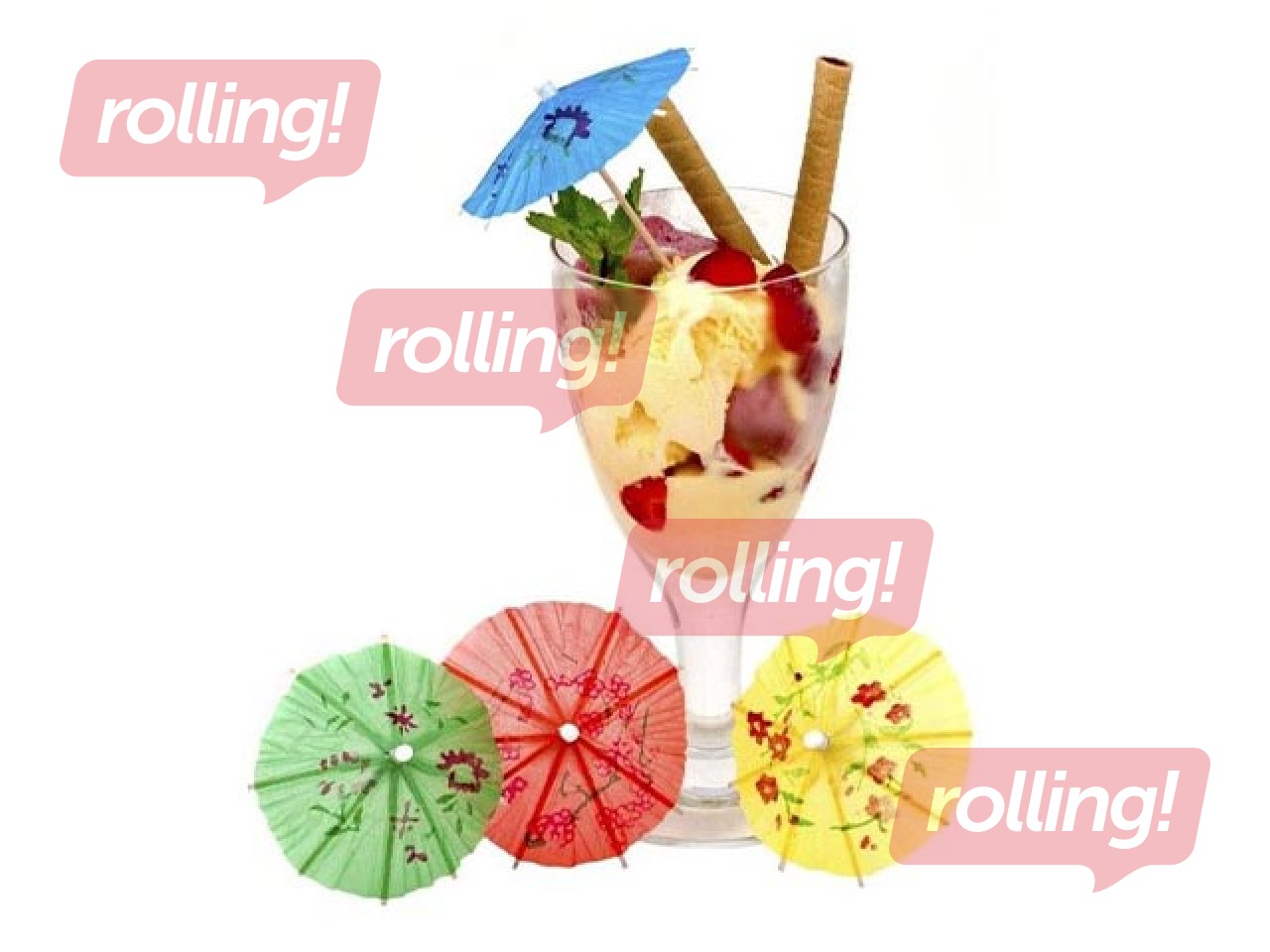 Dekorirbulīši lietussardziņi, h-10 cm, 144 gab.