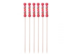 Skewers TEXTILE, 12 cm, red, 100 pcs.