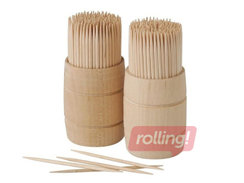 Toothpicks, in wooden holder, 6.8cm, 2x200 pcs