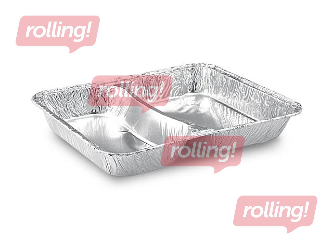 Alumīnija trauks, 2 iedaļas, 22.7x17.7 cm, h3 cm