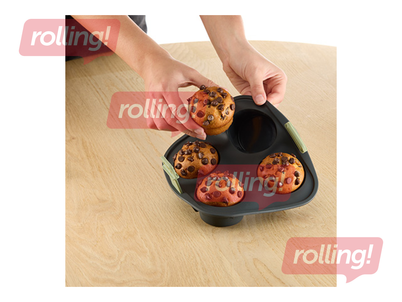 Kēksiņu forma karstā gaisa katlam Lekue, silikona, 4 iedobes