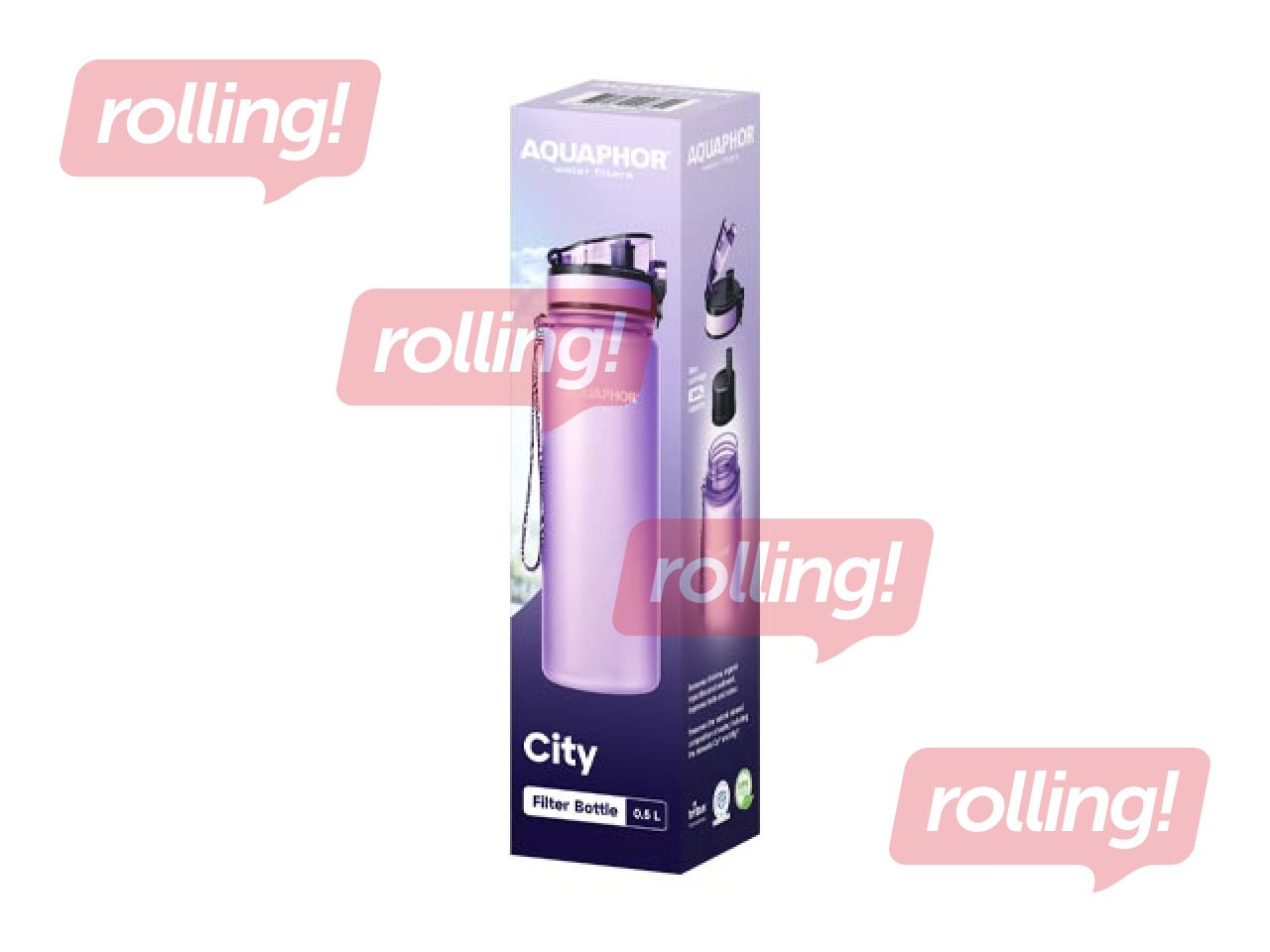 Ūdens pudele ar filtru  Aquaphor City, 500ml, violeta + AKCIJA! Pērc ūdens pudeli ar filtru un saņe
