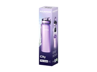 Water bottle with filter Aquaphor City, purple, 500ml