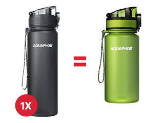 Ūdens pudele ar filtru Aquaphor City, 500ml, melna + AKCIJA! Pērc ūdens pudeli ar filtru un saņe