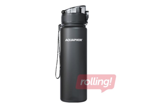 Water bottle with filter Aquaphor City, black, 500ml
