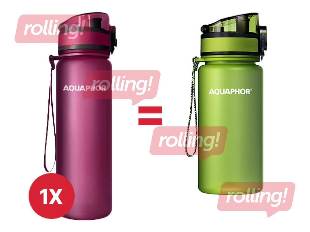 Ūdens pudele ar filtru Aquaphor City, 500ml, rubīnsarkana + AKCIJA! Pērc ūdens pudeli ar filtru u