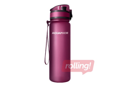 Water bottle with filter Aquaphor City, ruby red, 500ml