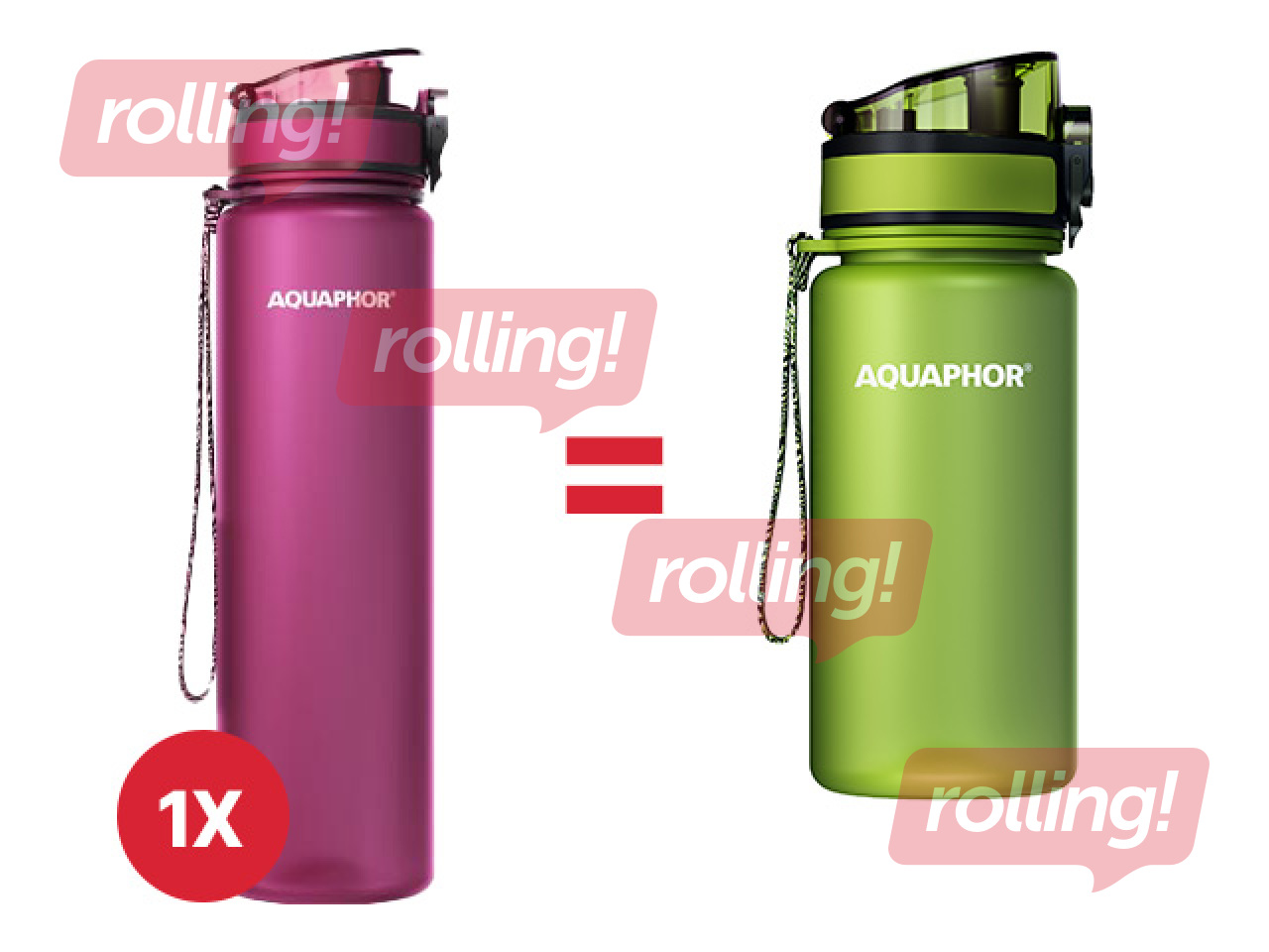 Ūdens pudele ar filtru Aquaphor City, 1l, rubīnsarkana + AKCIJA! Pērc ūdens pudeli ar filtru un saņe