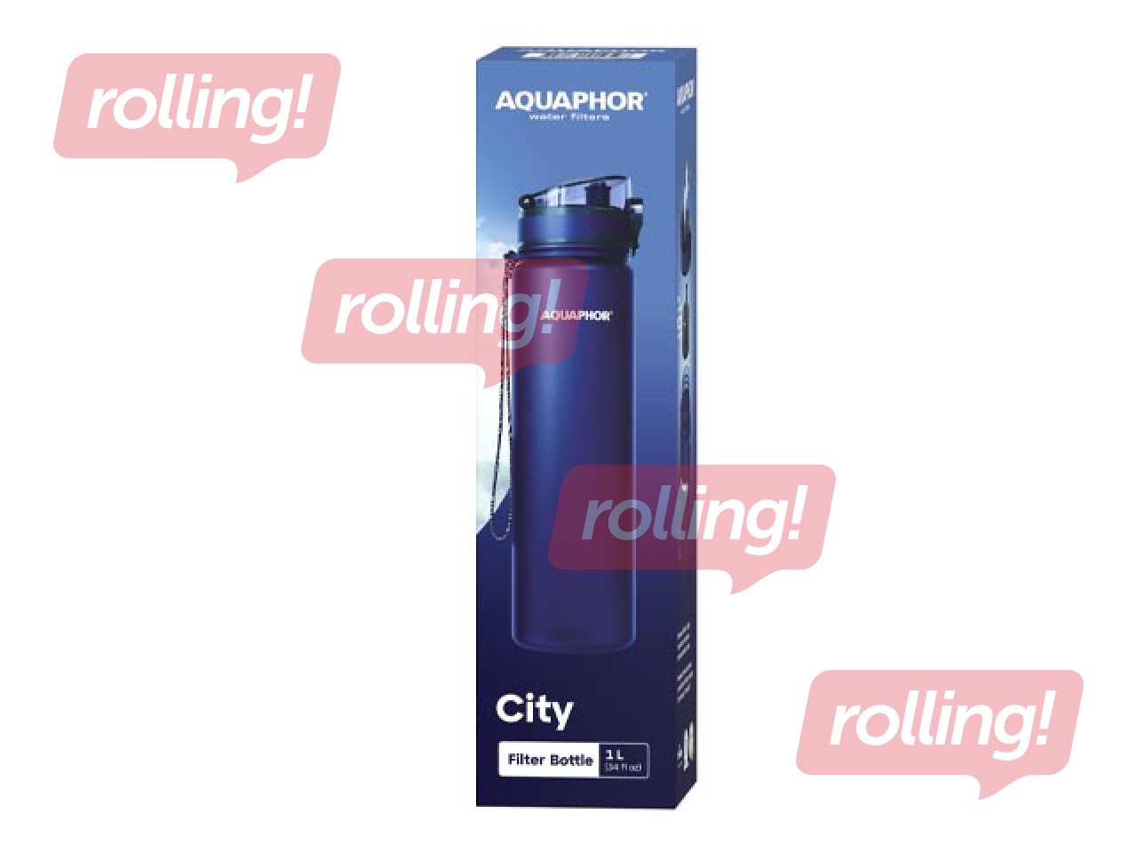 Ūdens pudele ar filtru Aquaphor City, 1l, tumši zila + AKCIJA! Pērc ūdens pudeli ar filtru un saņe