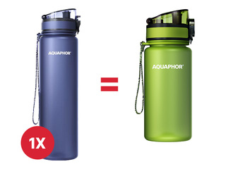 Water bottle with filter Aquaphor City, 1l, dark blue + GIFT! Buy a water bottle with filter an