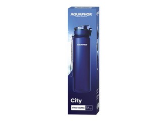 Water bottle with filter Aquaphor City, 1l, dark blue + GIFT! Buy a water bottle with filter an