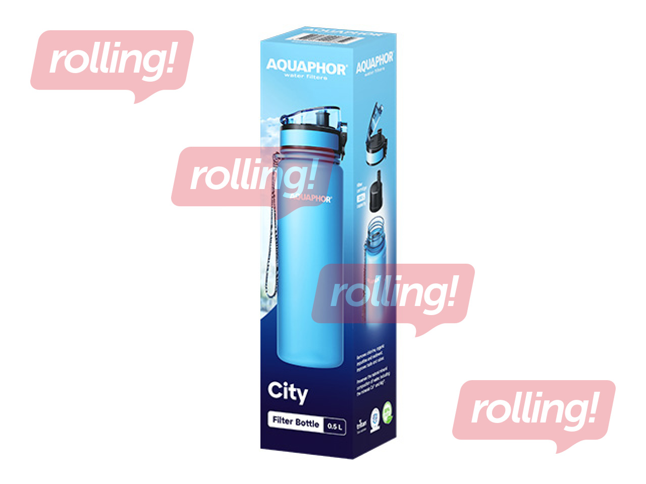 Ūdens pudele ar filtru Aquaphor City, 500 ml, gaiši zila + AKCIJA! Pērc ūdens pudeli ar filtru u