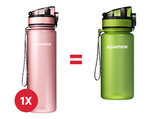 Ūdens pudele ar filtru Aquaphor City, 500 ml, pulverrozā + AKCIJA! Pērc ūdens pudeli ar filtru u