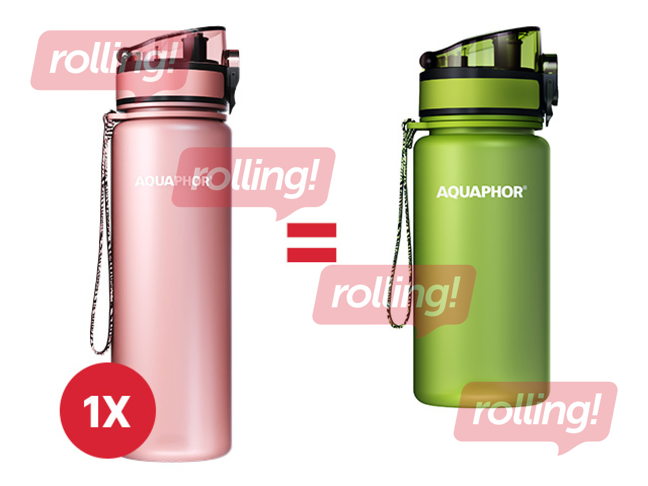 Ūdens pudele ar filtru Aquaphor City, 500 ml, pulverrozā + AKCIJA! Pērc ūdens pudeli ar filtru u