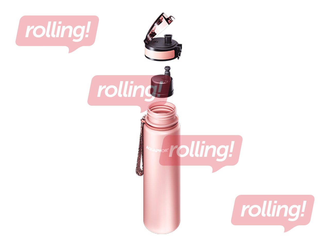 Ūdens pudele ar filtru Aquaphor City, 500 ml, pulverrozā + AKCIJA! Pērc ūdens pudeli ar filtru u