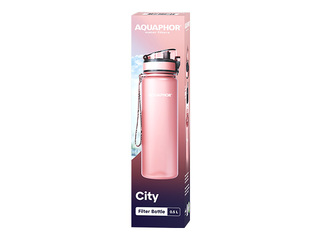 Ūdens pudele ar filtru Aquaphor City, 500 ml, pulverrozā + AKCIJA! Pērc ūdens pudeli ar filtru u