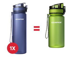 Ūdens pudele ar filtru Aquaphor City, 800 ml, tumši zila + AKCIJA! Pērc ūdens pudeli ar filtru u