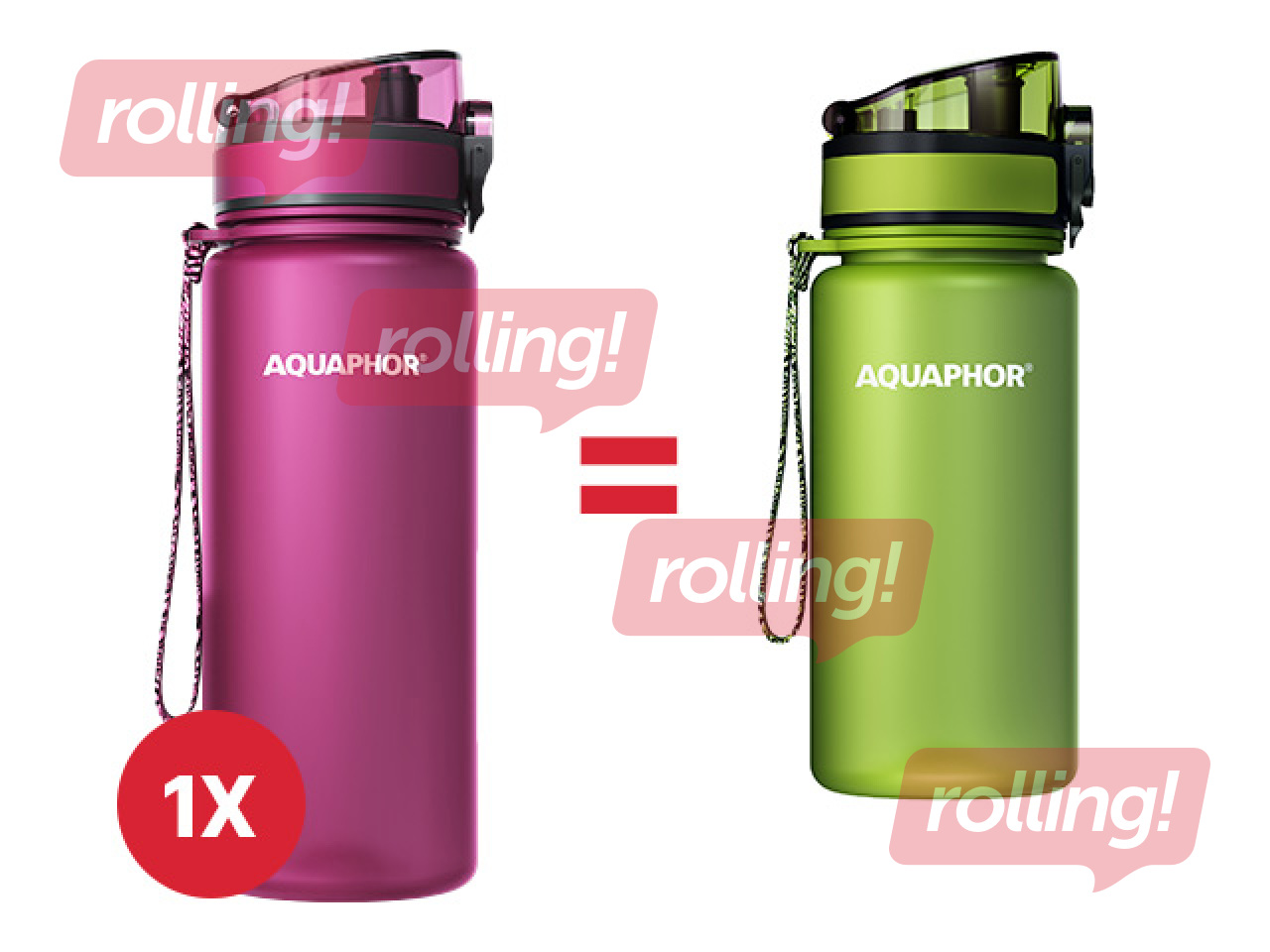 Ūdens pudele ar filtru Aquaphor City, 650 ml, rubīna + AKCIJA! Pērc ūdens pudeli ar filtru un saņe