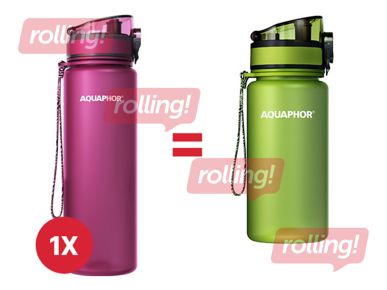 Ūdens pudele ar filtru Aquaphor City, rubīnsarkana, 800ml +AKCIJA! Pērc ūdens pudeli ar filtru u