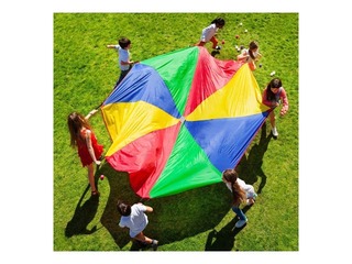 Multi-colored parachute, d=6m, 16 handles