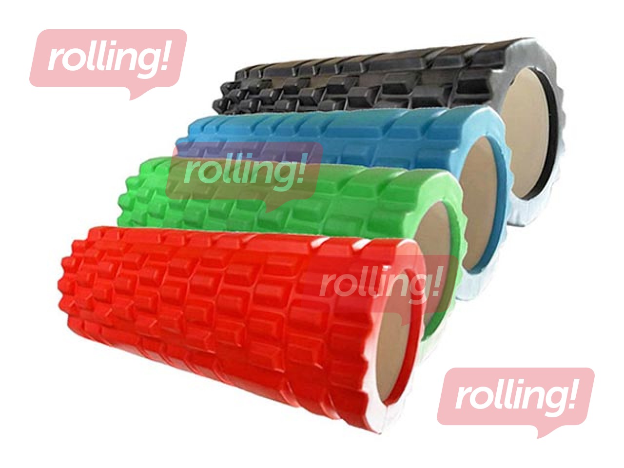 Masāžas rullis, gofrēts, PVC, dažādas krāsas, 33x14cm