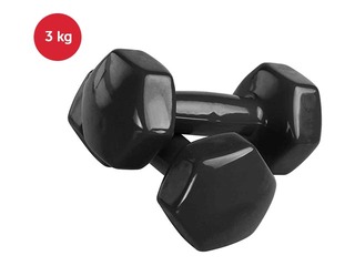 Vinyl Dumbbells, 3kg, black