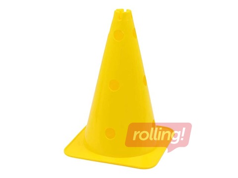 Тренировочный конуc с отверстиями, 38cm, желтый
