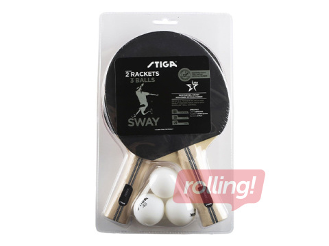 Galda tenisa rakešu komplekts Stiga, Sway (2 raketes + 3 bumbiņas)