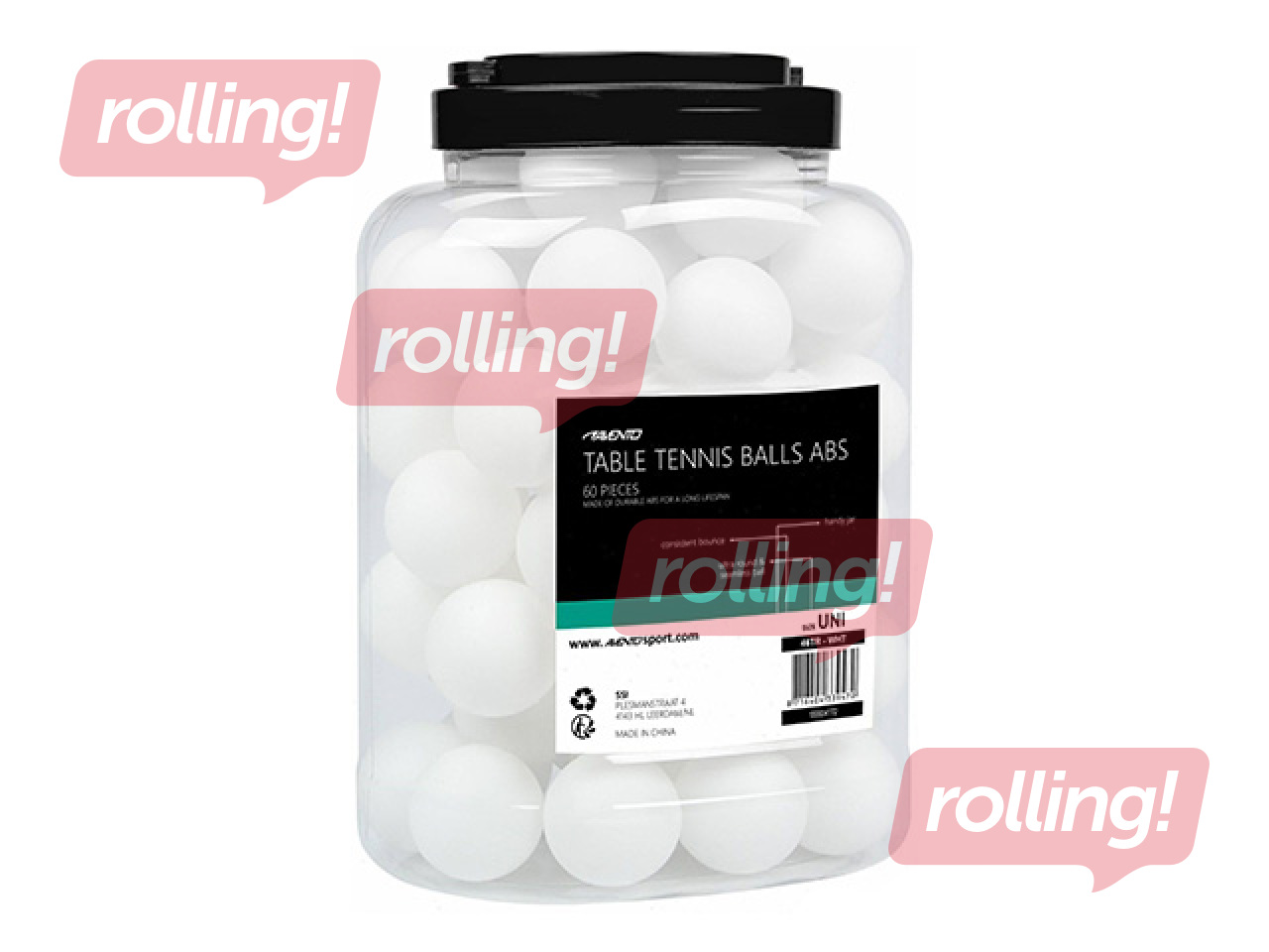 Table tennis balls, white, 60 pcs