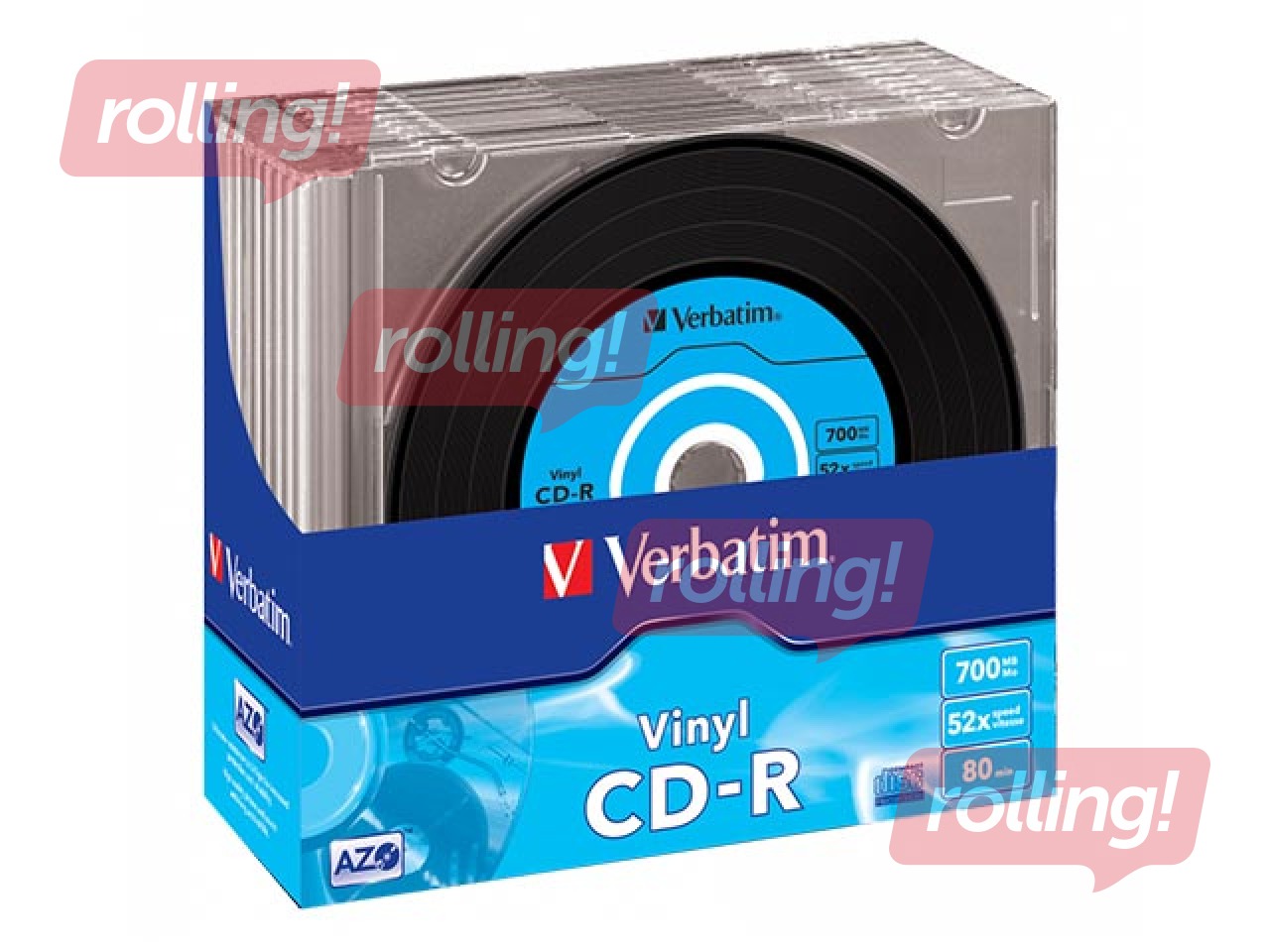 Matricas Verbatim CD-R AZO 700MB Vinyl 1x-52x, 10 Pack Slim