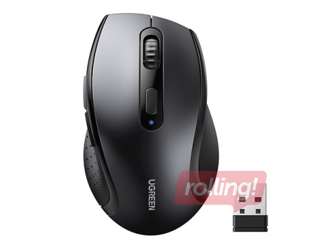 UGREEN Ergonomic 2.4GHz Wireless Mouse, Black