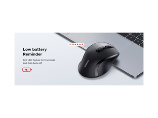 UGREEN Ergonomic 2.4GHz Wireless Mouse, Black