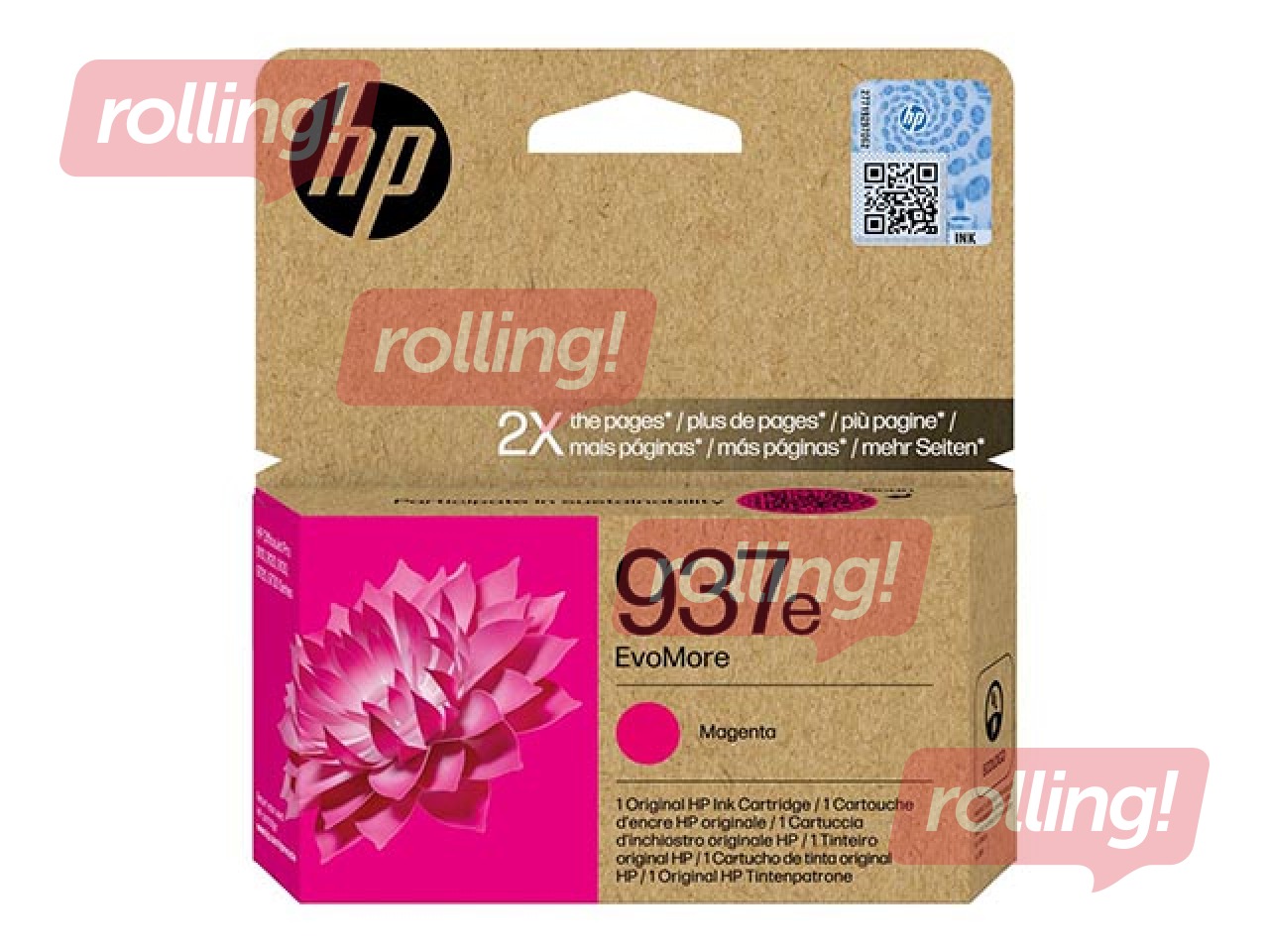 Tintes kasete HP 937e EvoMore, fuksīna sarkana, 1650 lapas