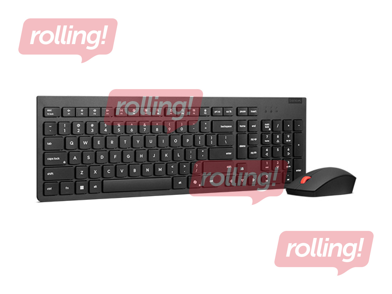 Bezvadu klaviatūras komplekts Lenovo Essential Wireless Combo Keyboard & Mouse Gen2 Black-US Euro