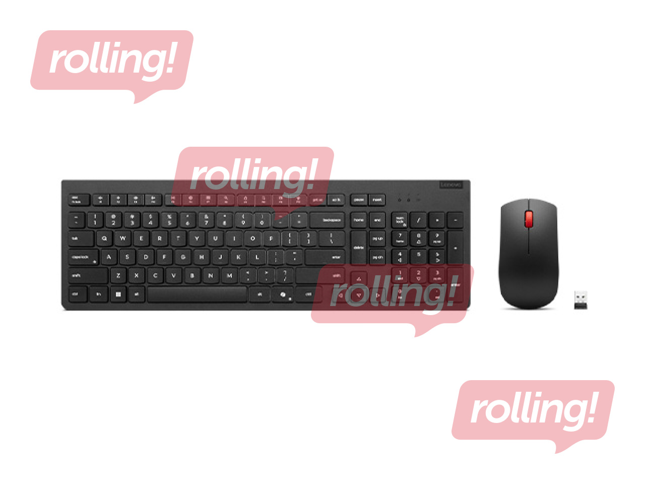 Bezvadu klaviatūras komplekts Lenovo Essential Wireless Combo Keyboard & Mouse Gen2 Black-US Euro