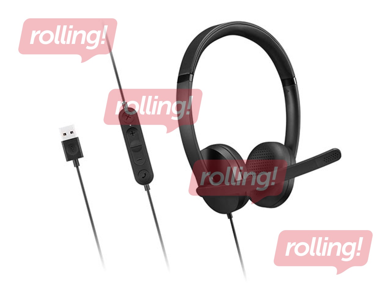 Наушники Lenovo, Gen2 Stereo, с микрофоном, USB 2.0