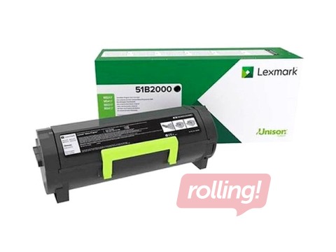 Tonera kasete Lexmark MS/MX 3/4/5/617, Melna, 2500 lpp