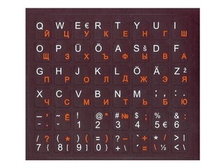 Uzlīmes tastatūrai Defender, melns fons, EE (Balti burti)/RU (sarkani burti)